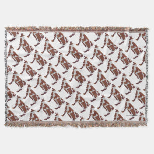 Cow Brown and White Silhouette Throw Blanket