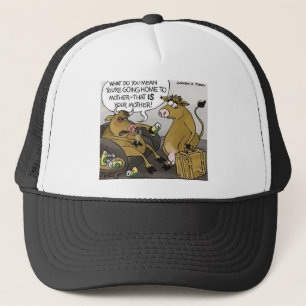 Cow Bull Divorce Funny Cartoon Gifts & Tees Trucker Hat