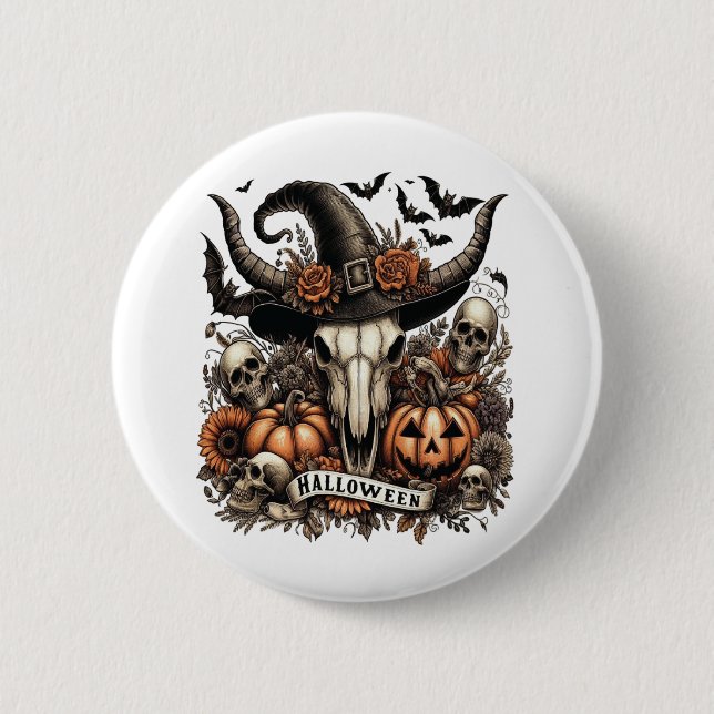 Cow Bull Sheet Halloween 6 Cm Round Badge (Front)