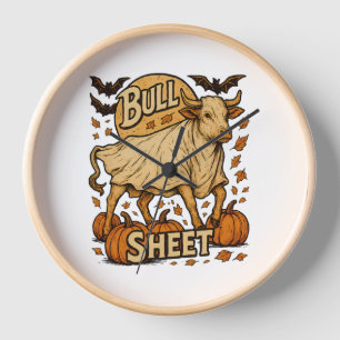 Cow Bull Sheet Halloween Clock
