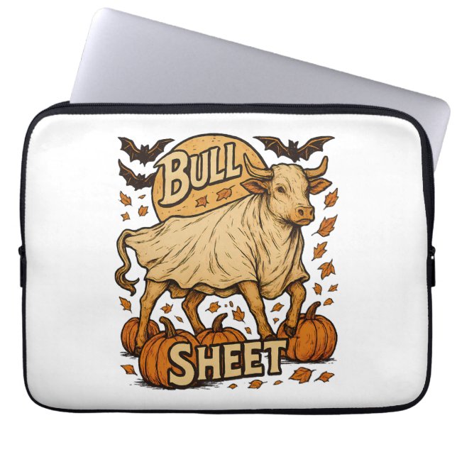 Cow Bull Sheet Halloween Laptop Sleeve (Front)