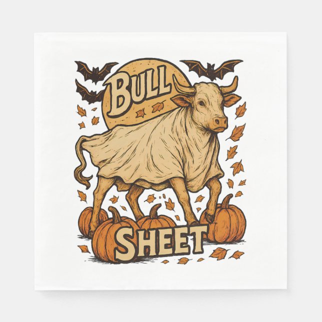 Cow Bull Sheet Halloween Napkin (Front)