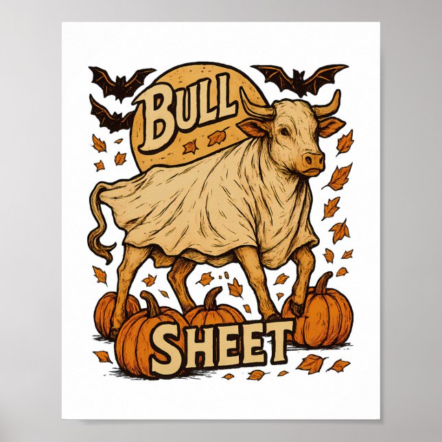 Cow Bull Sheet Halloween Poster (Front)