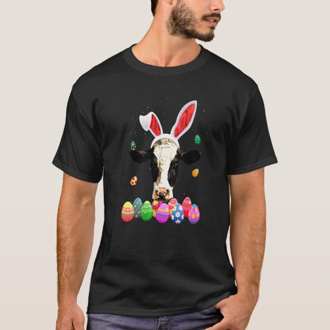 Cow Bunny Easter Funny Easter Day Cows T-Shirt (Front)