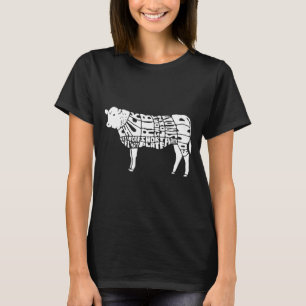 Cow Butcher Beef Cuts Diagram T-Shirt