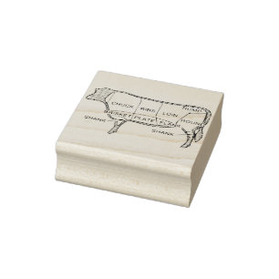 Cow Butcher Chart (2) Rubber Stamp