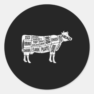 Cow Butcher Tees Classic Round Sticker