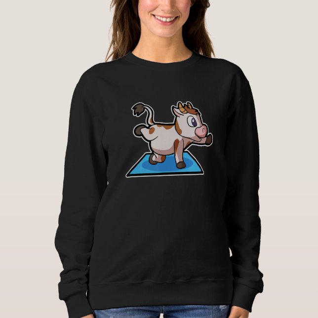 Cow Calf Yoga Poses Sport Gymnastics Ohm Heartbeat Sweatshirt (Front)