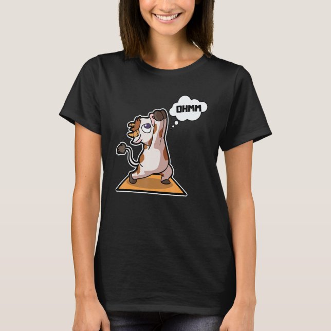 Cow Calf Yoga Poses Sport Gymnastics Ohm Heartbeat T-Shirt (Front)