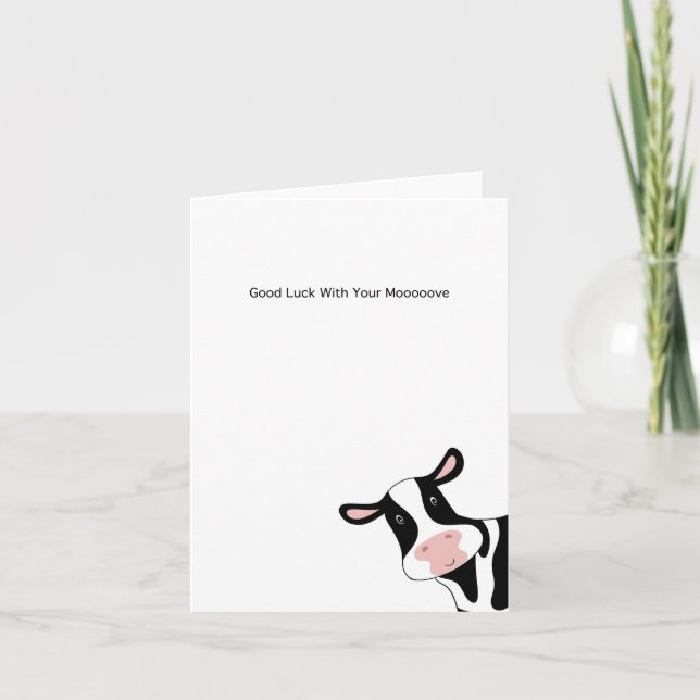 Cow card, moving on card, moving house card (Front)