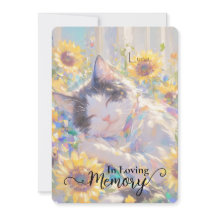 Cow cat sympathy card