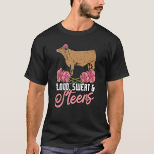 Cow Cattle Blood Sweet Steers Farming Farmer Heife T-Shirt