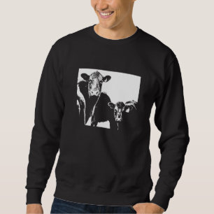 Cow Cattle Farmer Dairy Cows Animal Vintage Distre Sweatshirt