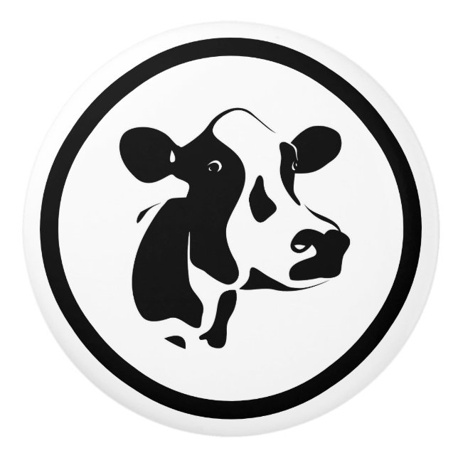 Cow Ceramic Cabinet Knob (Front)