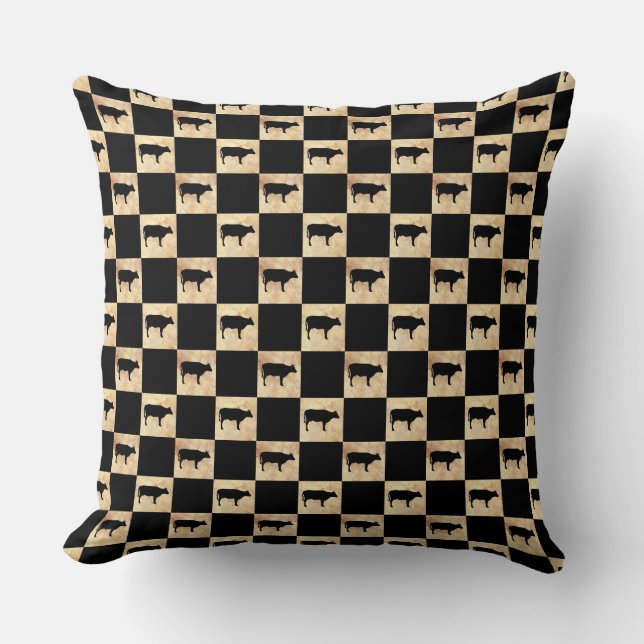 COW CHECK PATTERN CUSHION (Front)