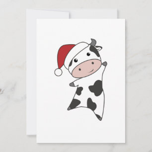 Cow Cheerful Christmas Winter Animals Cows Adult C Holiday Card