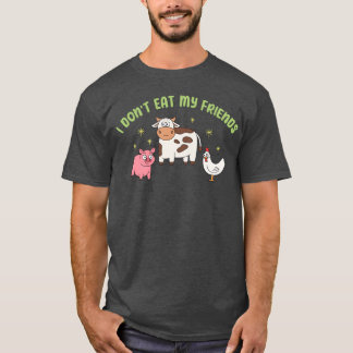Cow Chicken Pig Friends Design for Vegan People fa T-Shirt