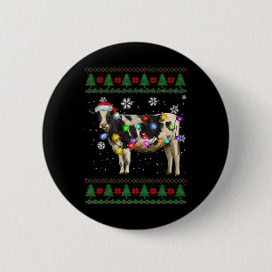 Cow Christmas 6 Cm Round Badge