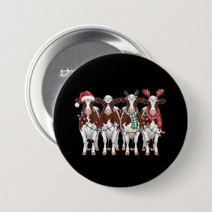 Cow Christmas Cow Lover Gift Holiday Farm  7.5 Cm Round Badge