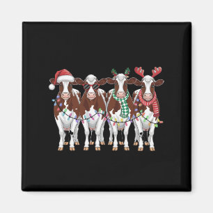 Cow Christmas Cow Lover Gift Holiday Farm Magnet