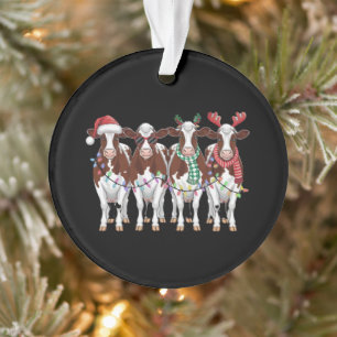 Cow Christmas Cow Lover Gift Holiday Farm Ornament