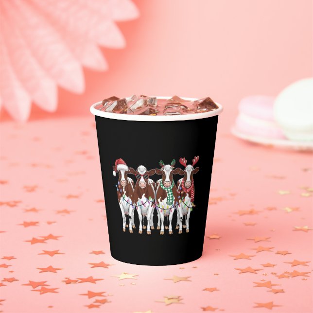 Cow Christmas Cow Lover Gift Holiday Farm  Paper Cups (Insitu)