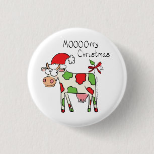 Cow Christmas Cute Kids 3 Cm Round Badge
