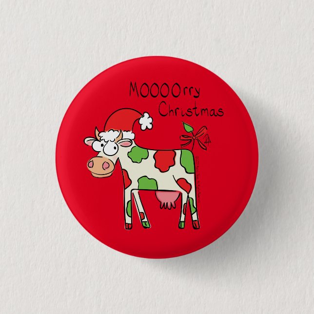 Cow Christmas Cute Kids 3 Cm Round Badge (Front)