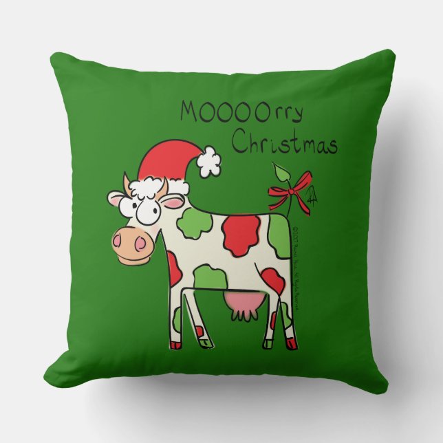 Cow Christmas Cute Kids Cushion (Front)