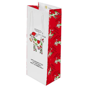 Cow Christmas Cute Kids Wine Gift Bag