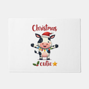Cow Christmas Cutie Cows Christmas T-Shirt (5) Doormat