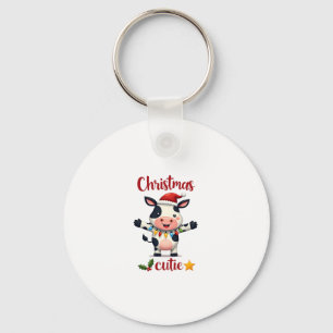 Cow Christmas Cutie Cows Christmas T-Shirt (5) Key Ring