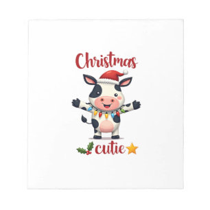 Cow Christmas Cutie Cows Christmas T-Shirt (5) Notepad