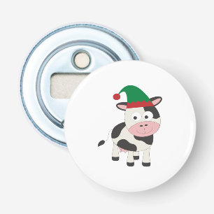 Cow Christmas Elf Bottle Opener