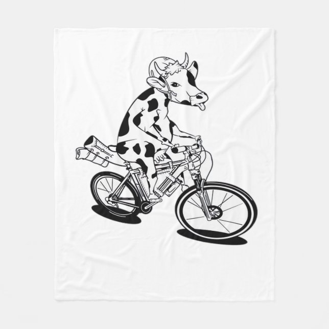 Cow Christmas Lights Ugly Christmas  Design Funny  Fleece Blanket (Front)