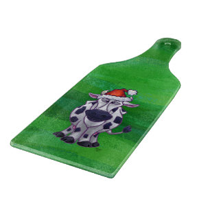 Cow Christmas On Green Cutting Board