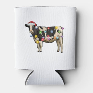  Cow Christmas Tree cattle festive farm Can Cooler