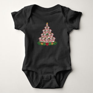 Cow Christmas Tree Funny Cow Lover Cow Xmas Baby Bodysuit