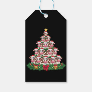Cow Christmas Tree Funny Cow Lover Cow Xmas Gift Tags