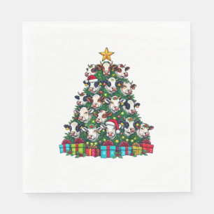 Cow Christmas Tree Funny Cow Xmas Napkin