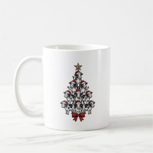 Cow Christmas Tree Vintage Engraving Holiday Farm Coffee Mug