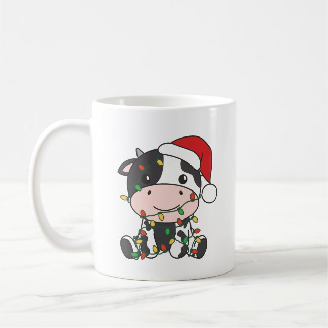 Cow Christmas Winter Animals Holiday Cows Coffee Mug (Left)