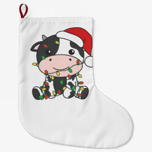 Cow Christmas Winter Animals Holiday Cows Large Christmas Stocking