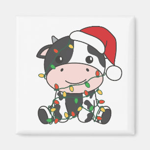 Cow Christmas Winter Animals Holiday Cows Magnet