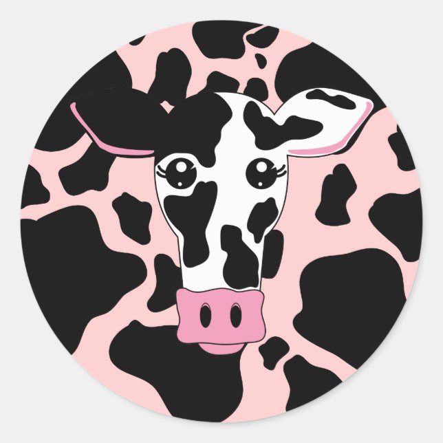 Cow Classic Round Sticker (Front)