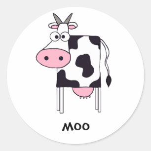 Cow Classic Round Sticker