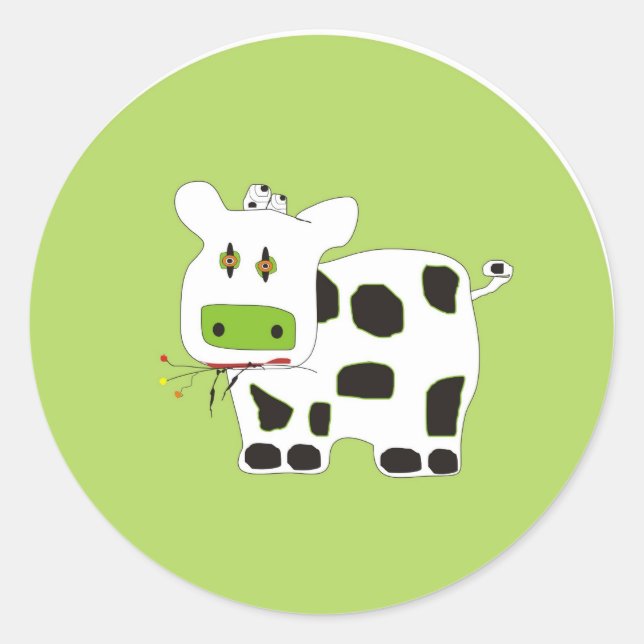 COW CLASSIC ROUND STICKER (Front)
