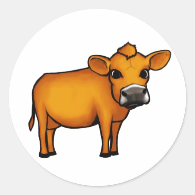 Cow Classic Round Sticker (Front)
