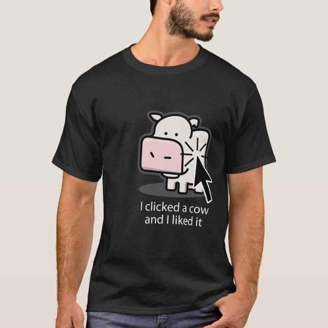 Cow Clicker (dark) T-Shirt (Front)