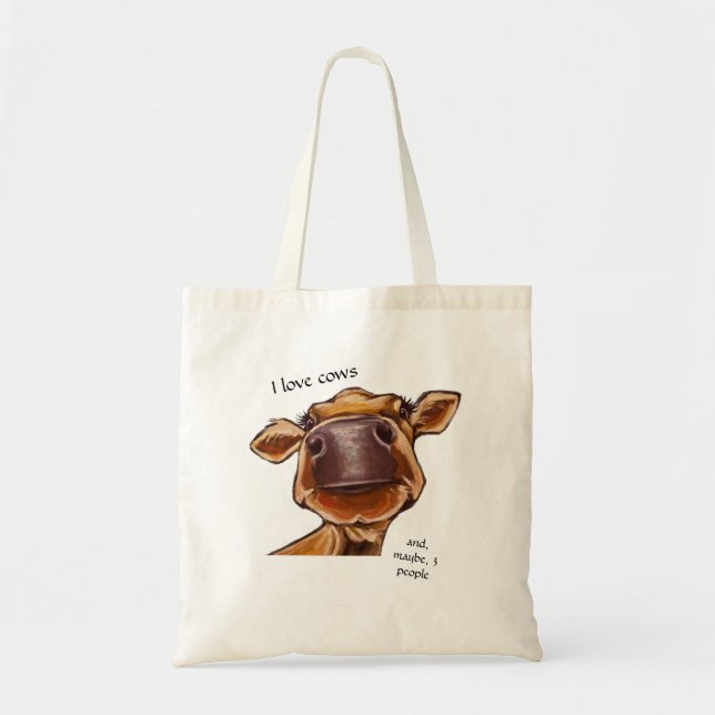 Cow close-up - I love cows - editable text   Tote Bag (Front)